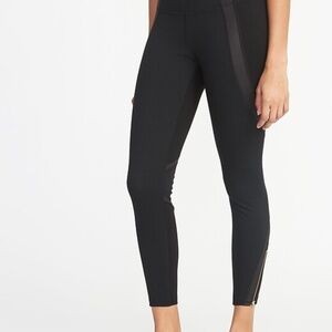 High-Rise 7/8-Length Ponte-Knit Ankle-Zip Street Leggings for Women